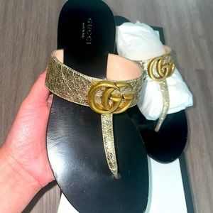 Gucci flat sandals - platino (gold)